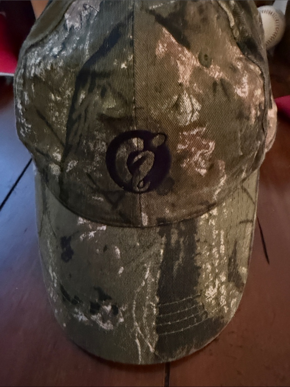 Camo Baseball Cap with Embroidered Logo - Green